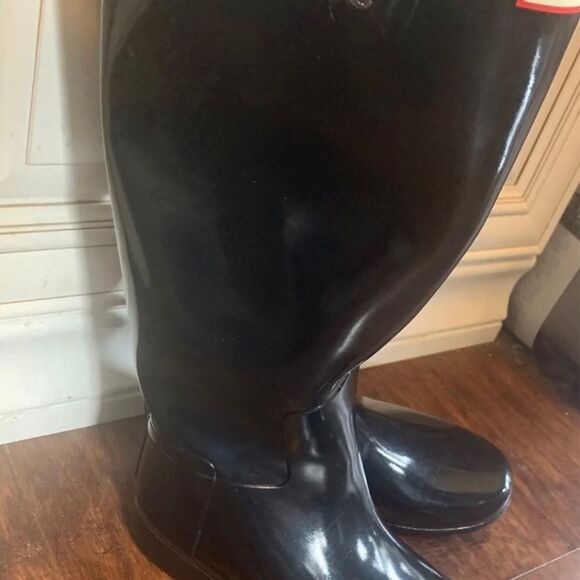 Hunter Women's Original Classic Tall Rain Boot's - Rubber - Black Matte G/A Sz 9 - Picture 2 of 7